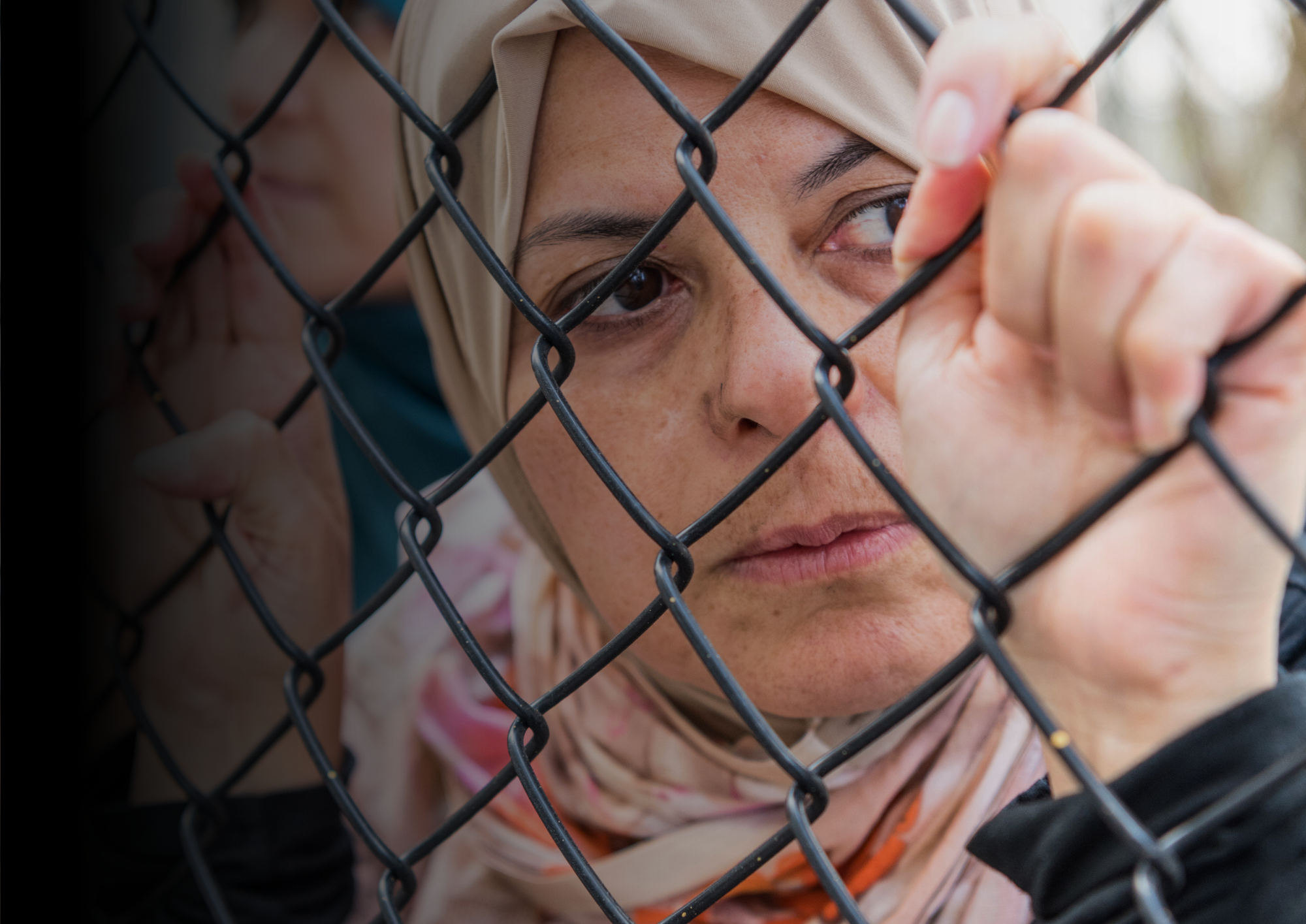 Palestine Woman Behind Fence