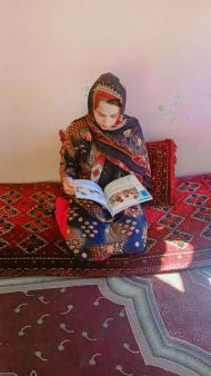 Frishta studying in our training center. Credit: WfWI.