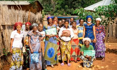 Group of women at the WfWI training center in Rugembe, DRC